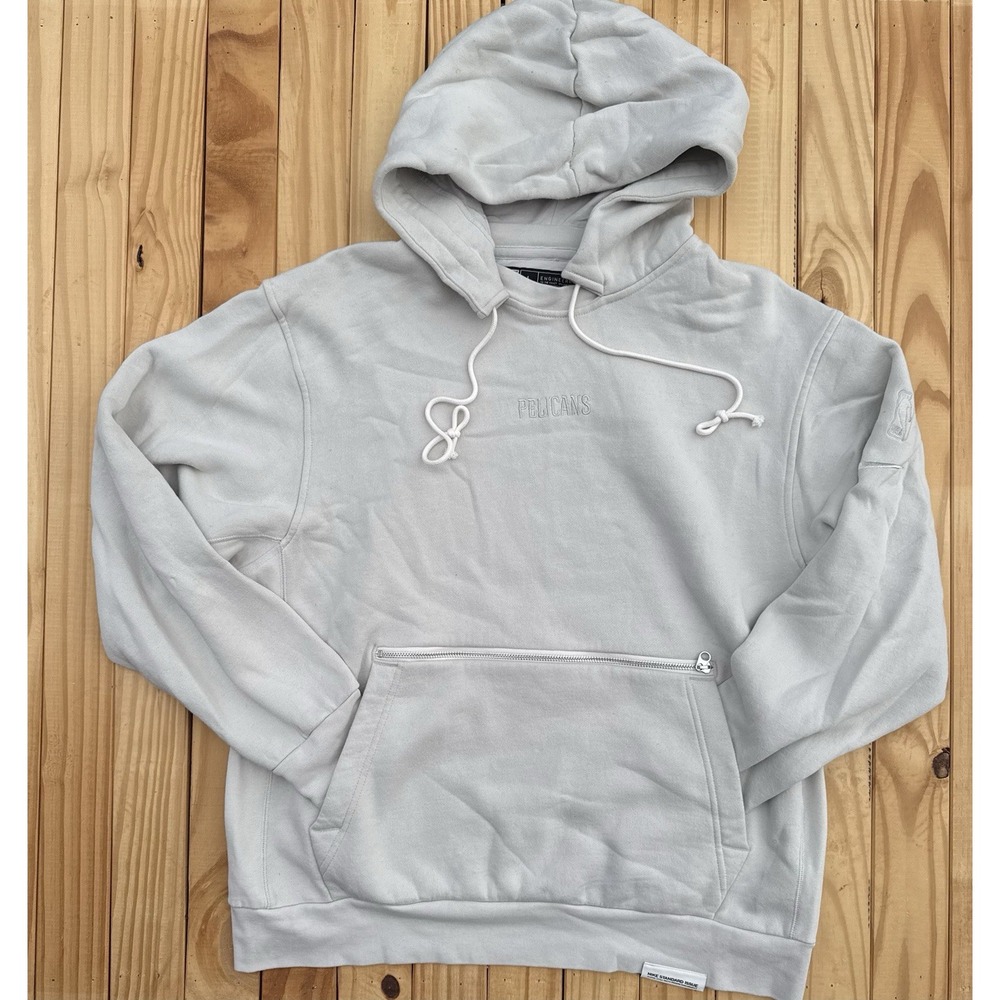 Nike NBA Pelicans‎ Men's Standard Issue Hoodie Sweatshirt Size Large Cream